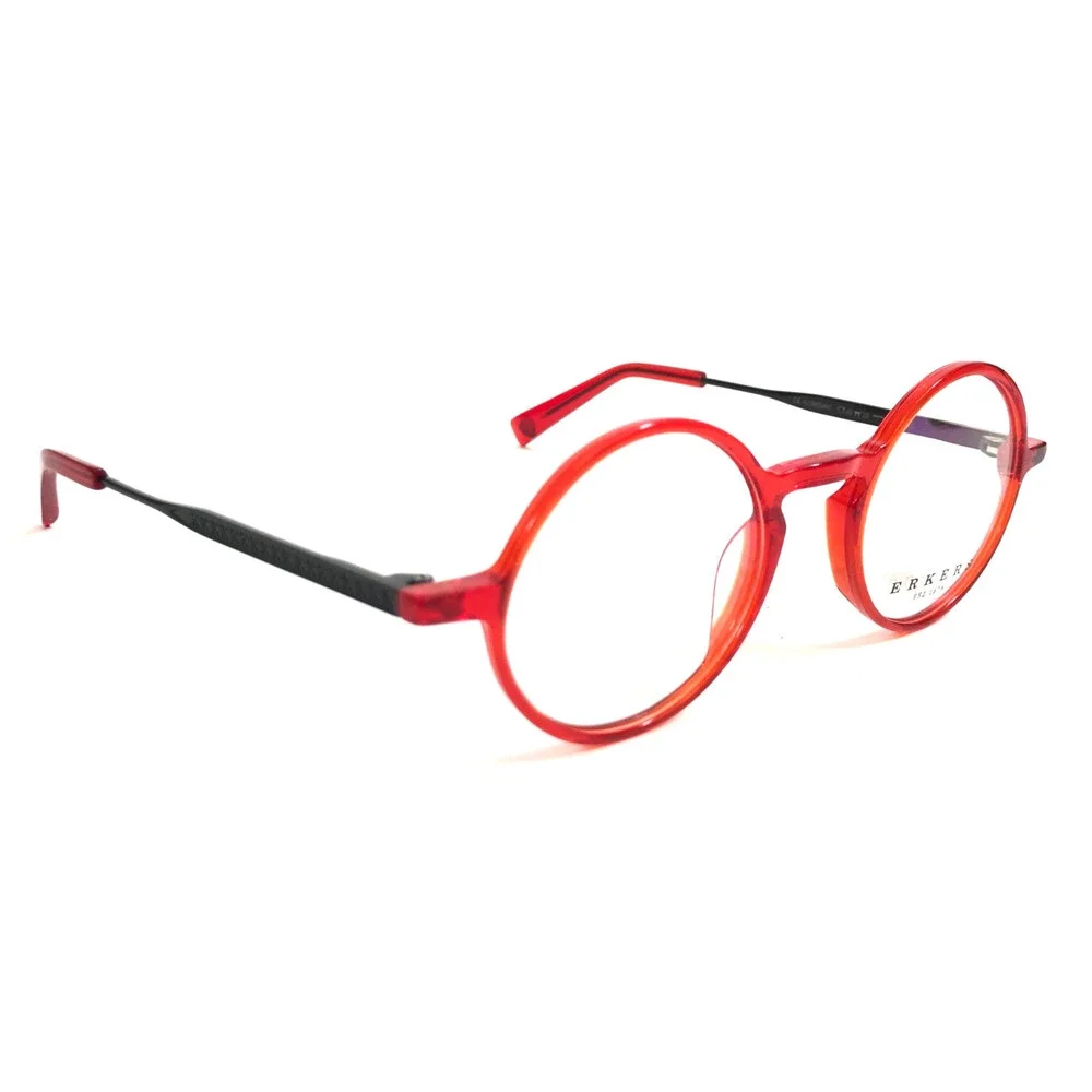 Erkers 1879 Eyeglasses Frames FLORISSANT RED Black Transparent Bright 45-23-145